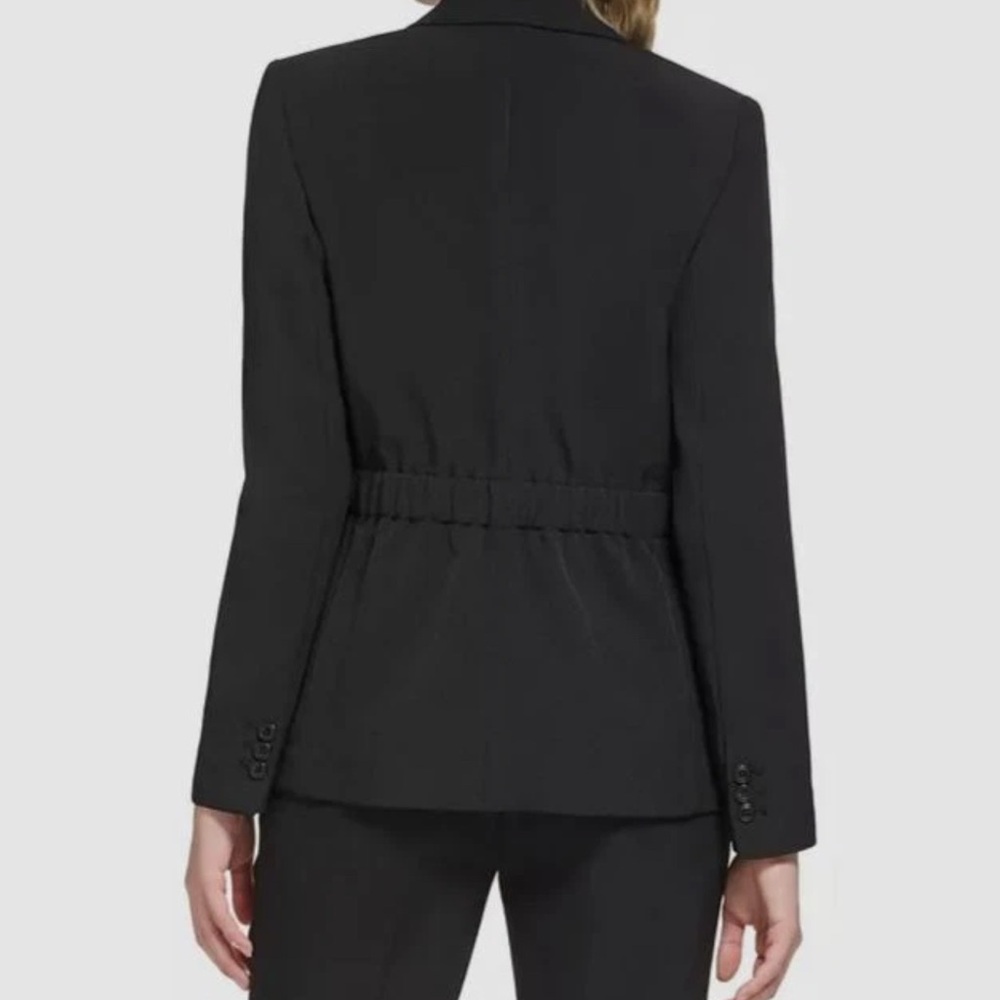 New Calvin Klein Black Tie Waist Blazer Long Sleeve Jacket Coat Blouse career 10 - Picture 11 of 12